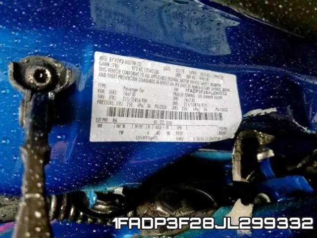 1FADP3F28JL299332 фото 2