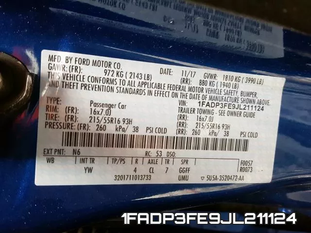 1FADP3FE9JL211124 фото 2