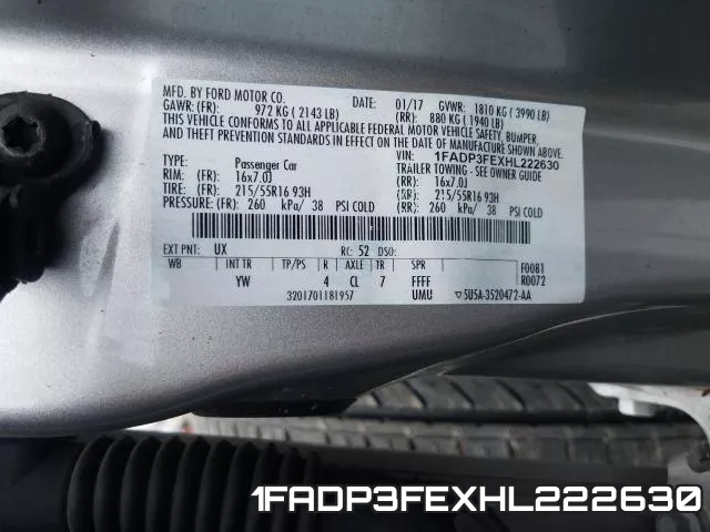 1FADP3FEXHL222630 фото 2