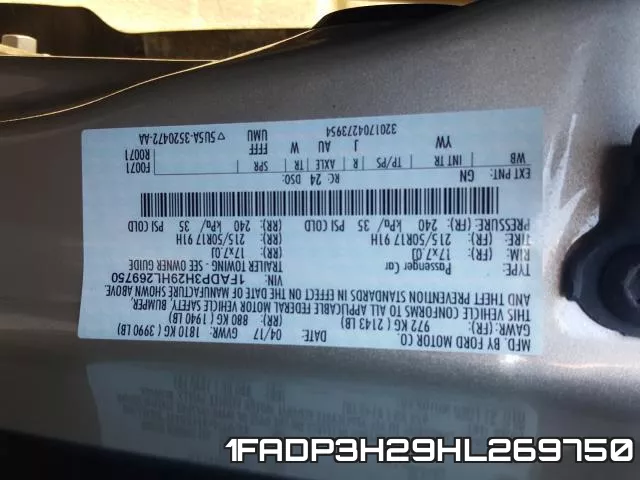 1FADP3H29HL269750 фото 2
