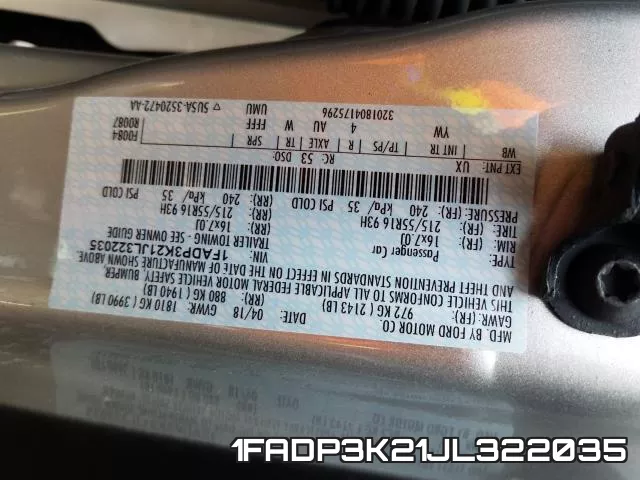 1FADP3K21JL322035 фото 2