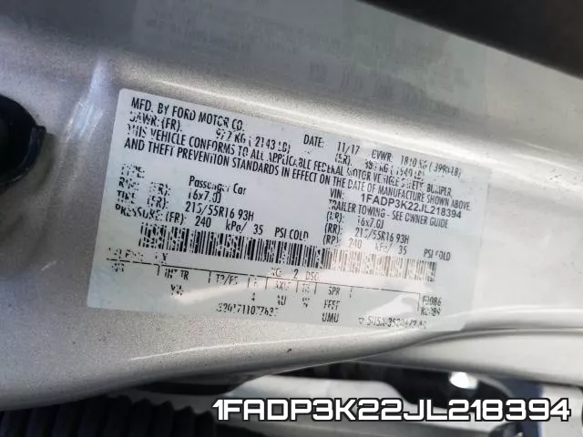 1FADP3K22JL218394 фото 2