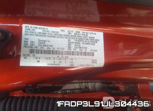 1FADP3L91JL304436 фото 10
