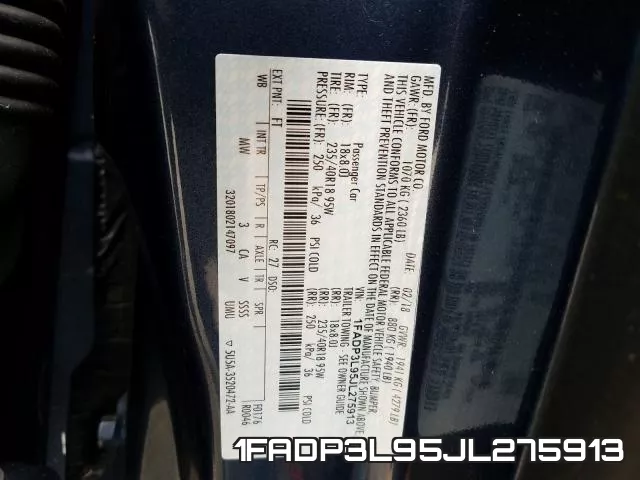 1FADP3L95JL275913 фото 2