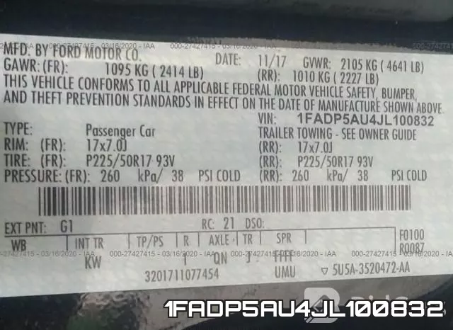 1FADP5AU4JL100832 фото 10