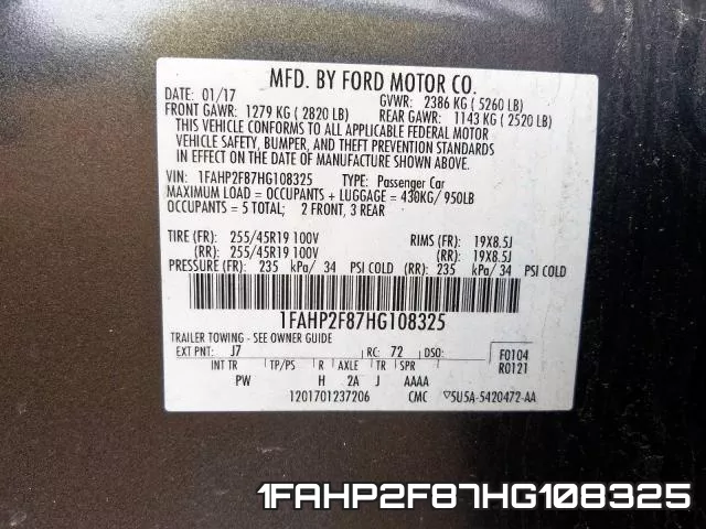 1FAHP2F87HG108325 фото 2