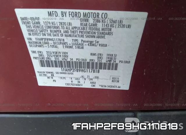 1FAHP2F89HG117818 фото 10