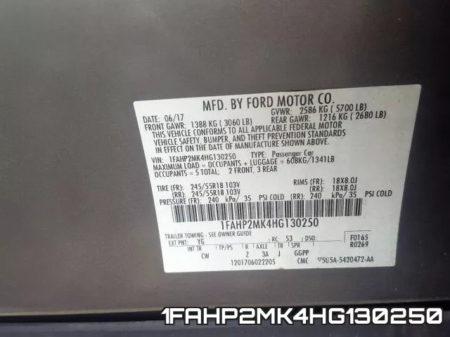 1FAHP2MK4HG130250 фото 2