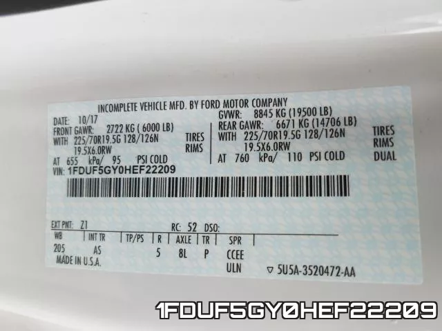 1FDUF5GY0HEF22209 фото 2