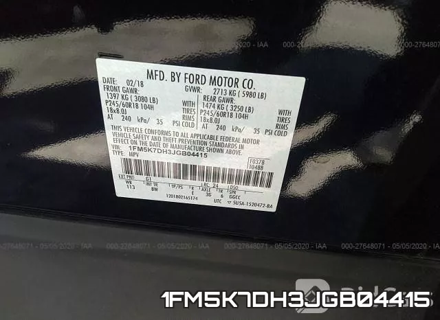1FM5K7DH3JGB04415 фото 10