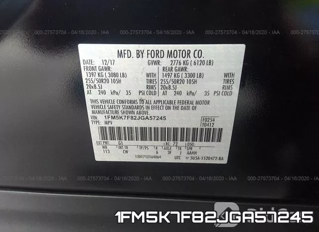 1FM5K7F82JGA57245 фото 10