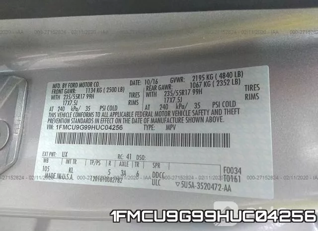 1FMCU9G99HUC04256 фото 10