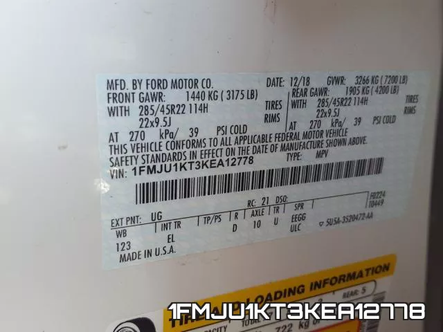 1FMJU1KT3KEA12778 фото 2