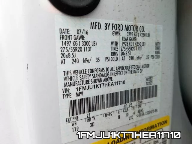 1FMJU1KT7HEA11710 фото 2