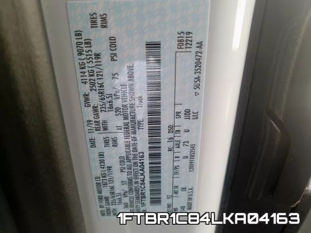 1FTBR1C84LKA04163 фото 2