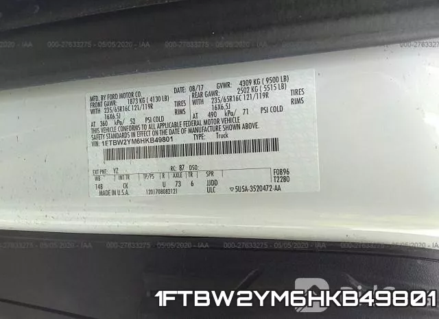 1FTBW2YM6HKB49801 фото 10