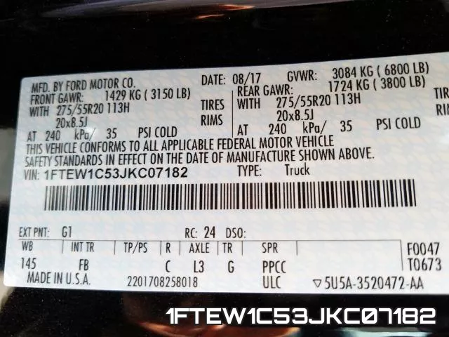 1FTEW1C53JKC07182 фото 2