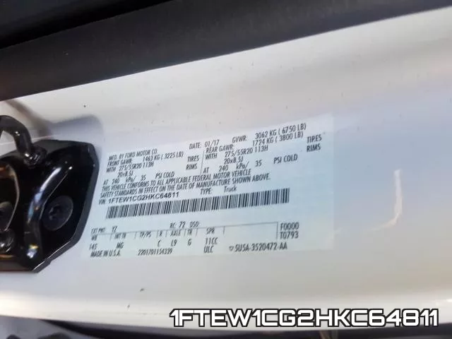 1FTEW1CG2HKC64811 фото 2