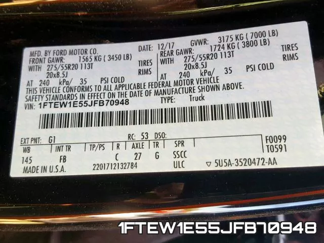 1FTEW1E55JFB70948 фото 2