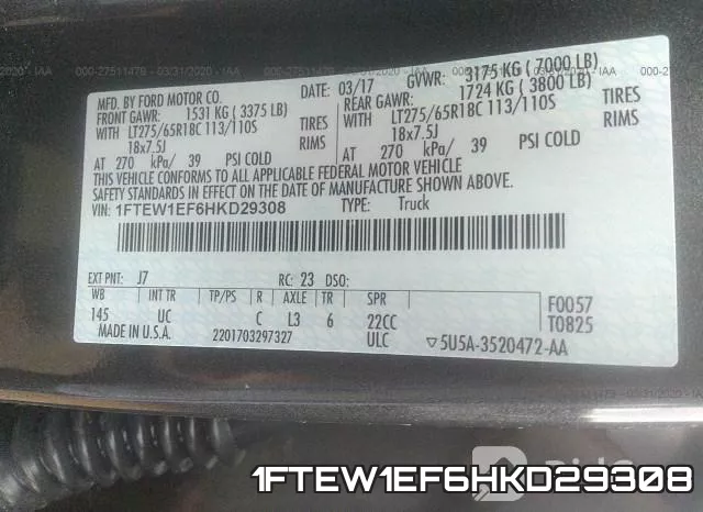 1FTEW1EF6HKD29308 фото 10