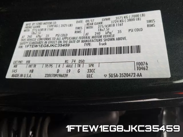 1FTEW1EG8JKC35459 фото 2