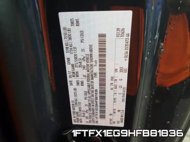 1FTFX1EG9HFB81836 фото 2