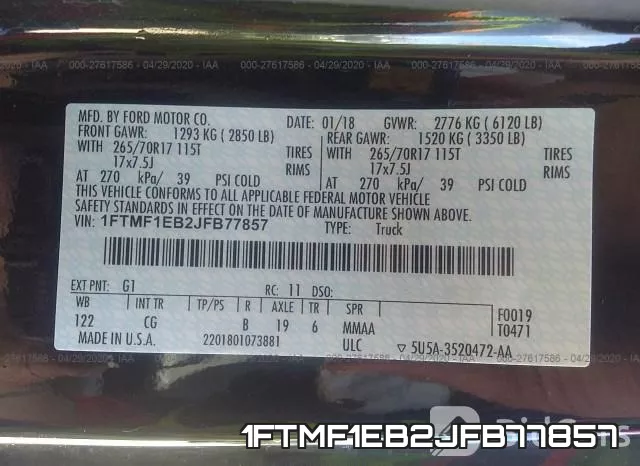 1FTMF1EB2JFB77857 фото 10