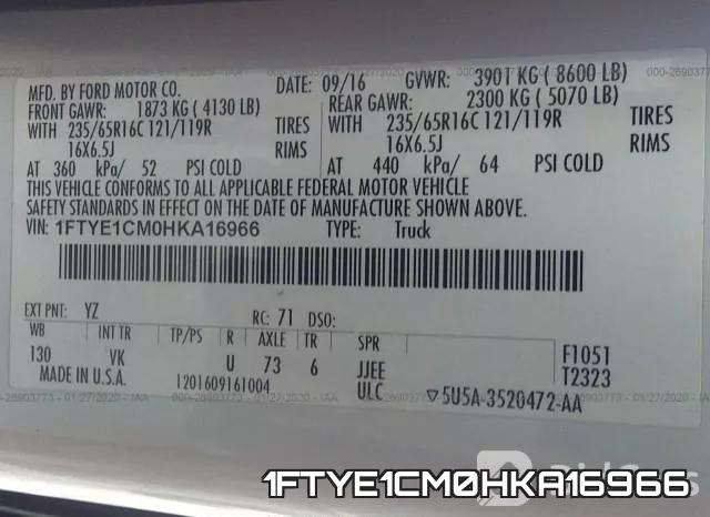1FTYE1CM0HKA16966 фото 10