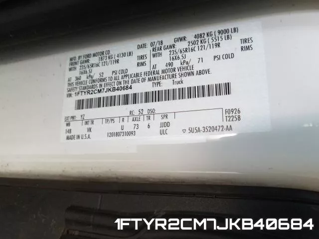 1FTYR2CM7JKB40684 фото 2