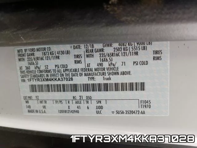 1FTYR3XM4KKA37028 фото 2