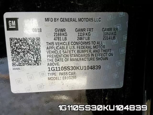 1G1105S30KU104839 фото 2