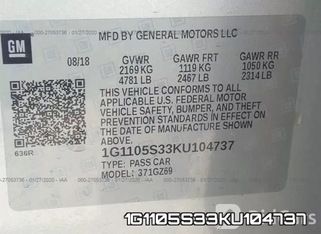 1G1105S33KU104737 фото 10