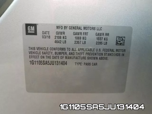 1G1105SA5JU131404 фото 2