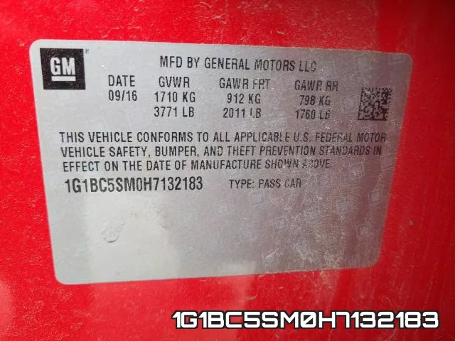 1G1BC5SM0H7132183 фото 2