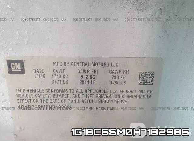 1G1BC5SM0H7182985 фото 10