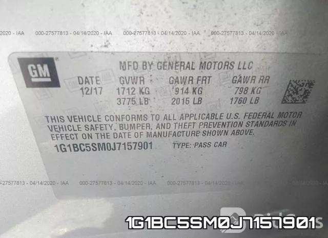 1G1BC5SM0J7157901 фото 10