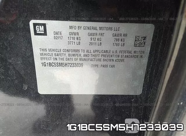 1G1BC5SM5H7233039 фото 10