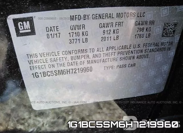 1G1BC5SM6H7219960 фото 10