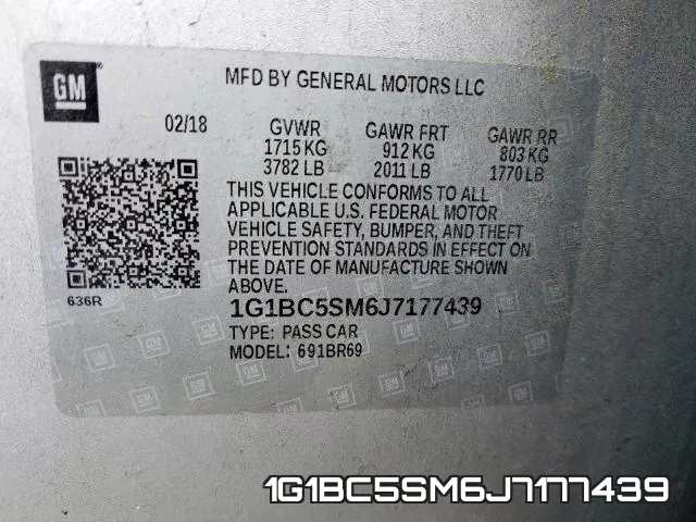 1G1BC5SM6J7177439 фото 2