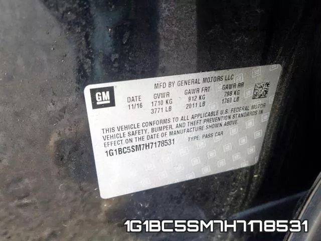 1G1BC5SM7H7178531 фото 2