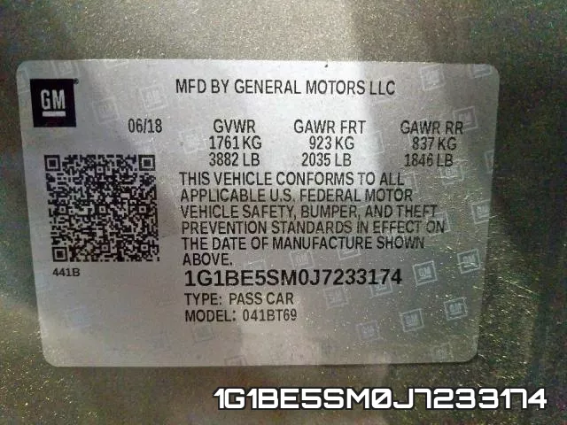 1G1BE5SM0J7233174 фото 2