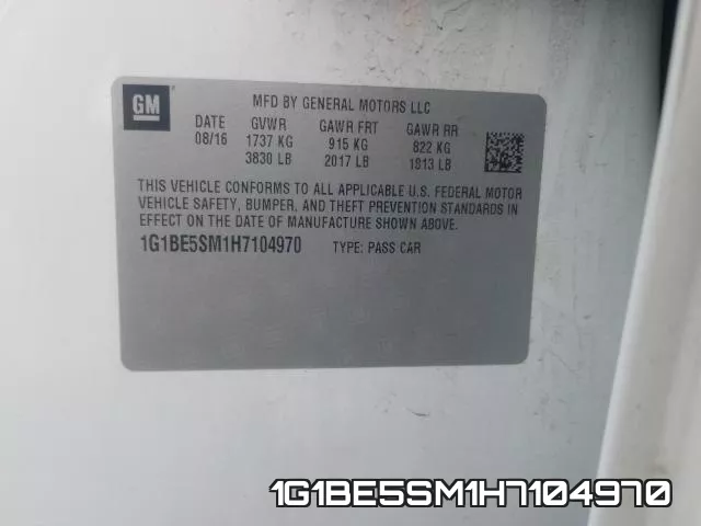 1G1BE5SM1H7104970 фото 2