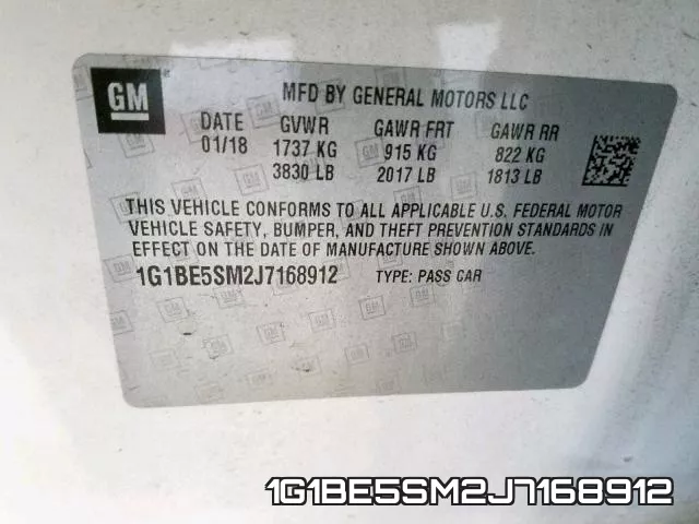 1G1BE5SM2J7168912 фото 2