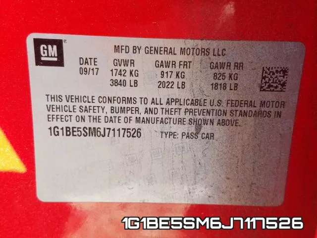 1G1BE5SM6J7117526 фото 2