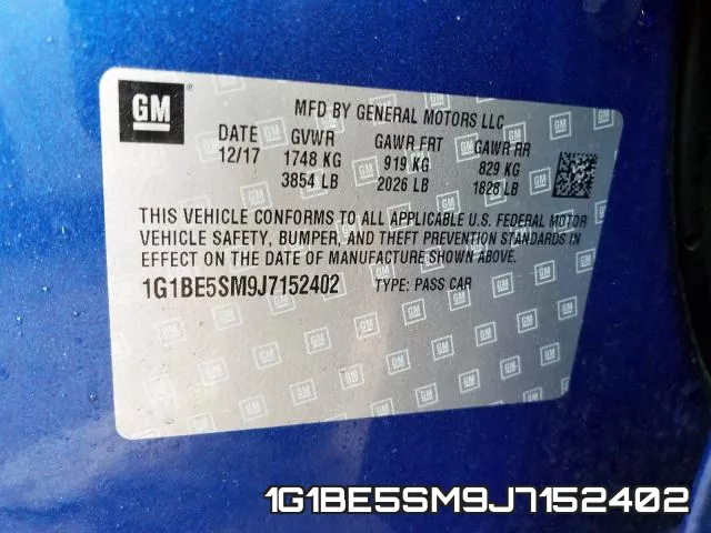 1G1BE5SM9J7152402 фото 2