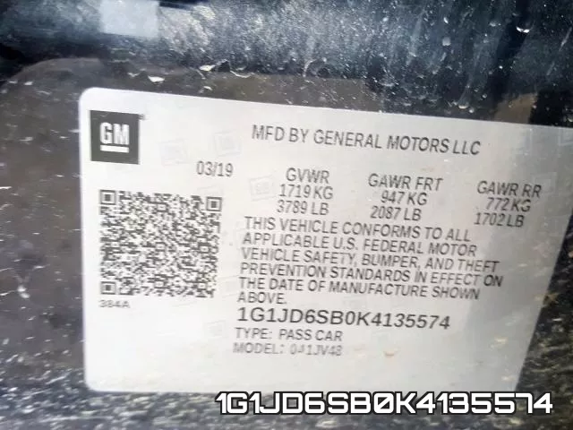 1G1JD6SB0K4135574 фото 2