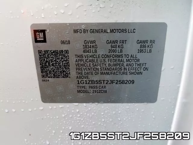 1G1ZB5ST2JF258209 фото 2