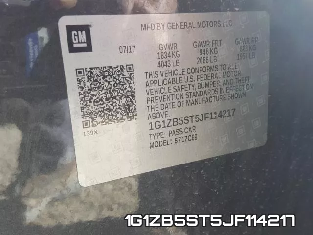 1G1ZB5ST5JF114217 фото 2