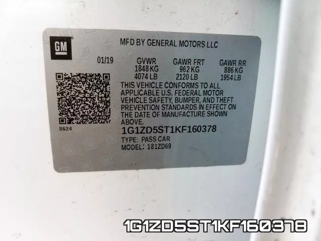 1G1ZD5ST1KF160378 фото 2
