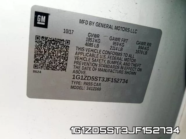1G1ZD5ST3JF152734 фото 2